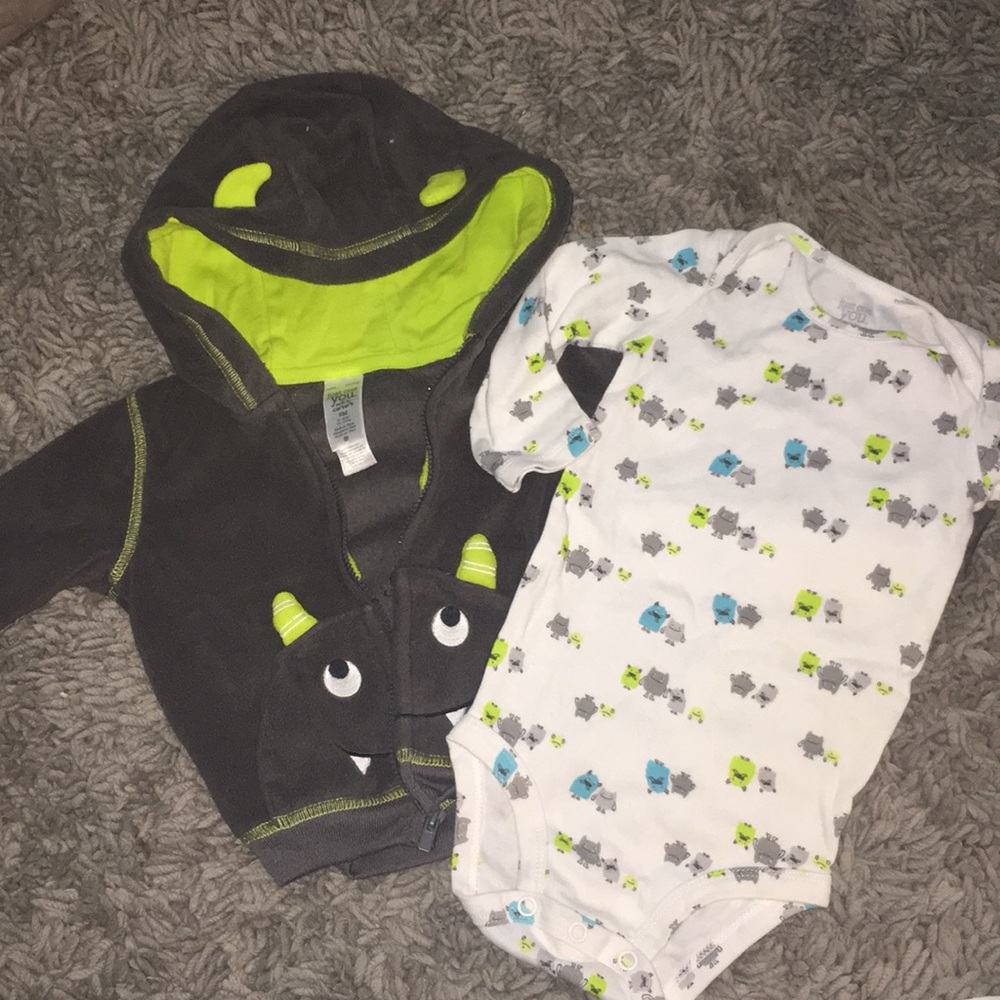Monster onesie and hoodie